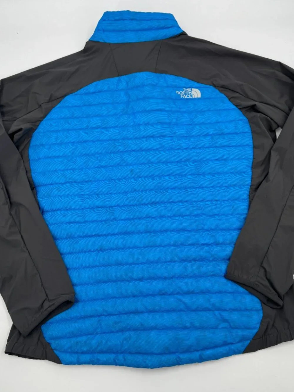 The North Face 800 Fill Hybrid Down Jacket Mens Large Blue Grey Quilted Puffer